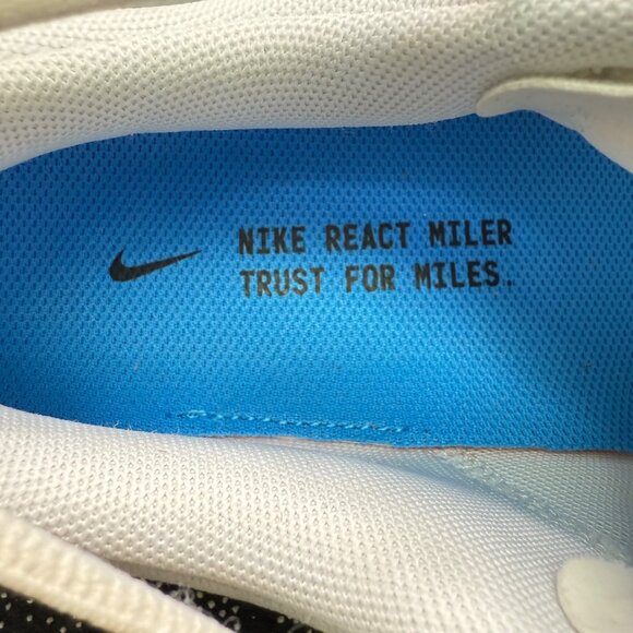 Nike React Miler Mens Running Shoes Size 7 White/Blue/Black - Picture 5 of 9
